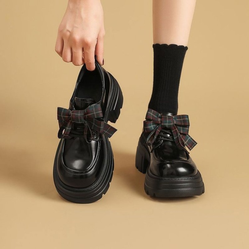 Oxford Lace Up Women - 여성용 스위트 플라워 패턴 리본 장식