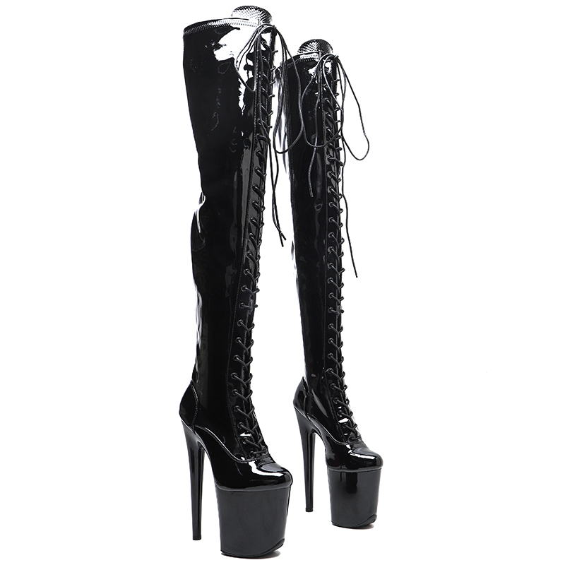 Women'S Shoes Quality - 리케이브 20cm/8인치 광택이 나는 특수 가죽