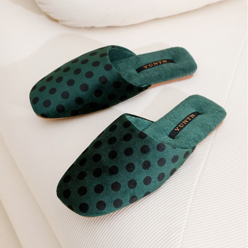 레트로 물방울 무늬 디자인 플랫 슬리퍼 여성 겨울 따뜻 - Women'S Shoes Quality 리뷰 및 가격