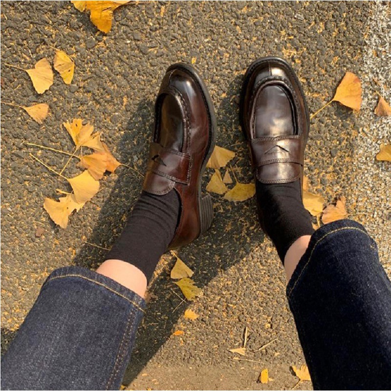 고품질 소가죽 신발 여성 봄 신상 레트로 굽 높은 원페 - Women'S Shoes Quality 리뷰 및 가격