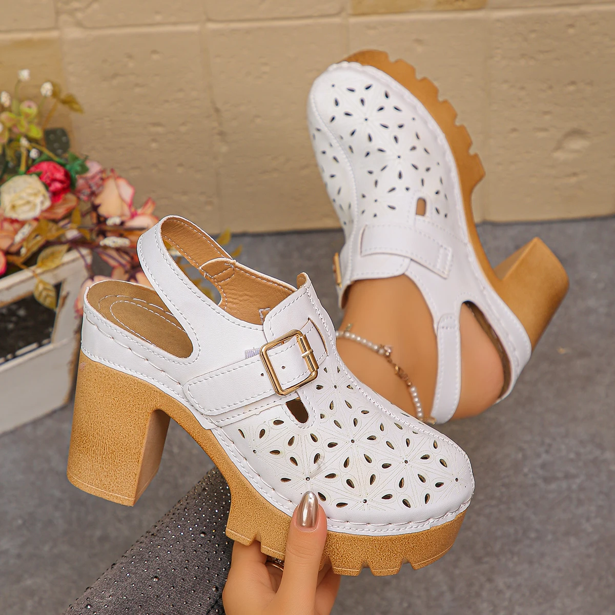 대형 사이즈 여성용 두꺼운 굽 샌들 여름 신상 로마 스 - Women'S Shoes Quality 리뷰 및 가격